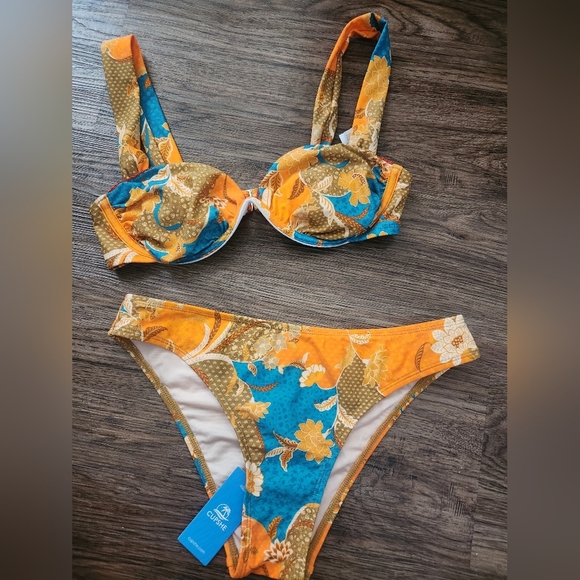 New Cupshe Colorful Floral Bikini Set - Picture 1 of 5